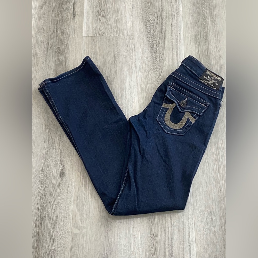💗True Religion💗 Jeans women size 27 Swarovski crystal Pocket Becky